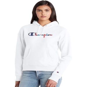 Champion Reverse Weave Fleece Women's Pullover Hoodie White size M small defect